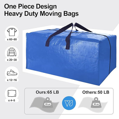 12 Pack Heavy Duty Extra Large Moving Bags W/Backpack Straps - Image 5