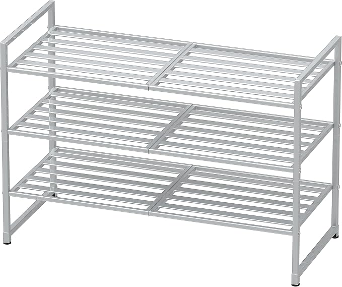 Simple Houseware 3-Tier Stackable Metal Panel Shoes Rack by SimpleHouseware
