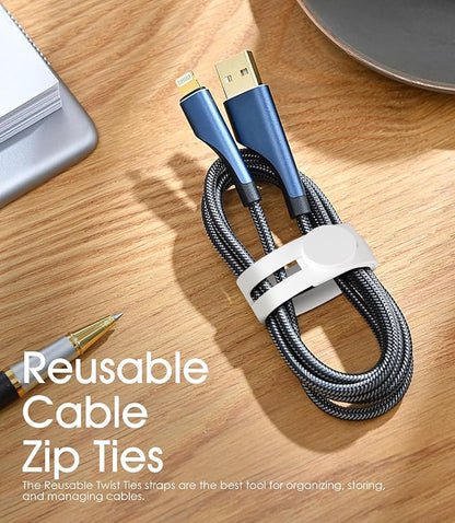 20Pcs Nearockle Reusable Cable Ties, Adjustable Silicone Cord Organizer Small - Image 6