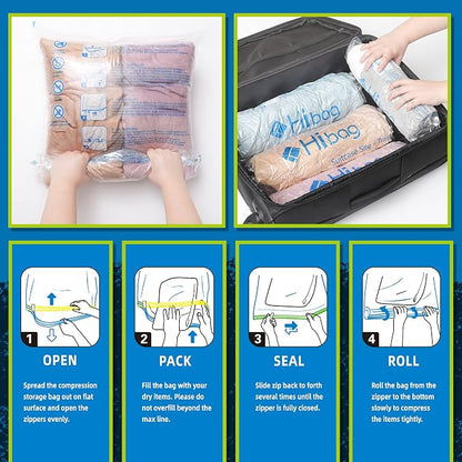 Compression Bags for Travel Essentials, Roll Up Bags No Vacuum Needed | for - Image 5