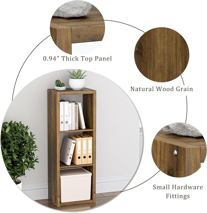 Cube Storage Organizer Bookcase, 3 Tier Decorative 11 inch Open Back Cubical - Image 6