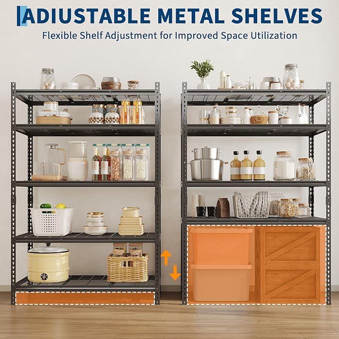 Garage Shelving 2200 LBS Storage Shelves Adjustable Metal Shelving Unit Heavy - Image 6