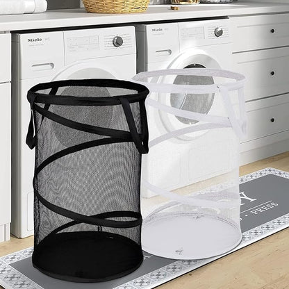 BATTOO 2 Pack Large Collapsible Laundry Basket Foldable Mesh Pop Up Hamper - Image 6