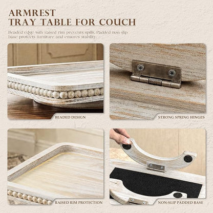 EOSAHR Pine Wood Couch Tray - Image 7
