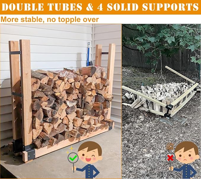 Outdoor Firewood Rack Brackets Kit - Image 8
