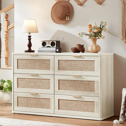 LEYAOYAO Rattan 6 Drawer Dresser - Image 8