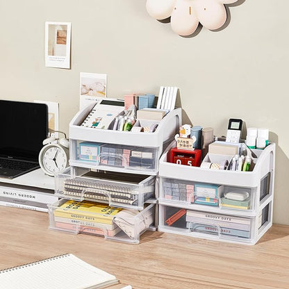 Desk Organizer with Drawers, 3 Drawers Storage Organizer, Desktop Storage - Image 5