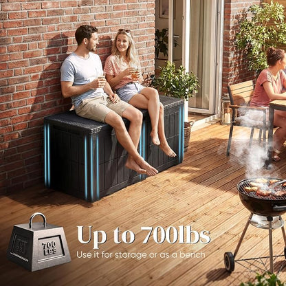 Quictent 100 Gallon Resin Deck Box, Weatherproof Waterproof Outdoor Storage - Image 6