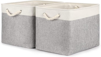 Bidtakay Storage Baskets for Organizing Large Storage Bins for Shelves 2 Pack by BidtakayBaskets