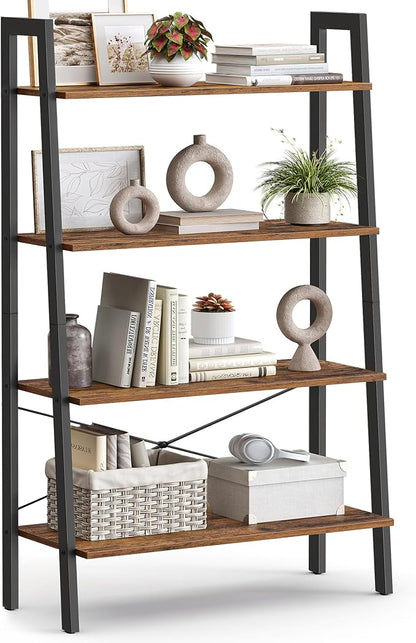 VASAGLE Ladder Shelf, 4-Tier Bookshelf, Storage Rack, Bookcase by VASAGLEbySONGMICSHOME