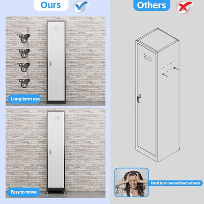 72''H Metal Broom Closet Storage Cabinet - Image 6