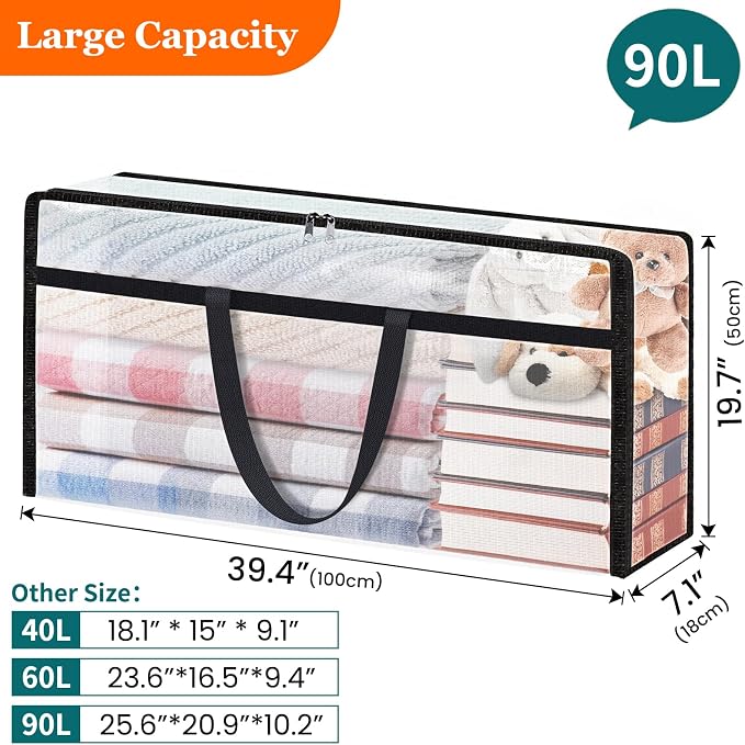 TasticTotes 6 Pack Long Clear Storage Bags - Image 2