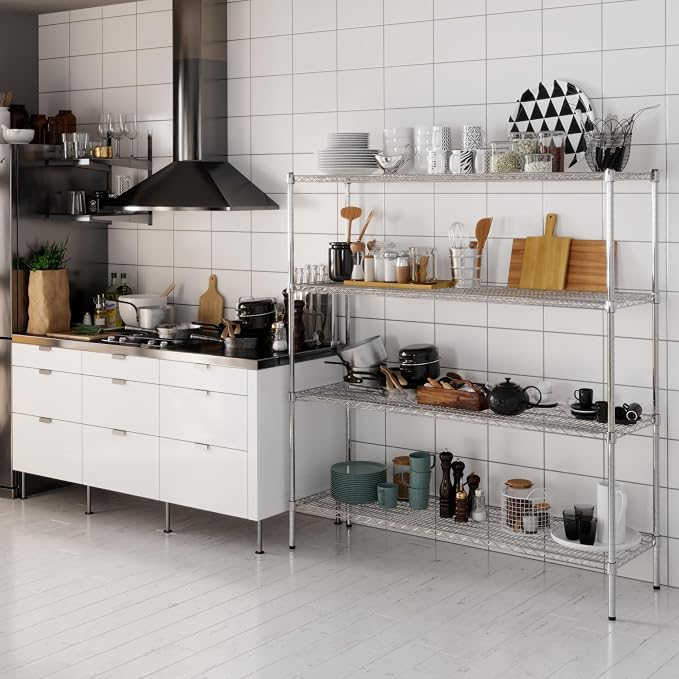 18" Deep x 60" Wide x 64" Height Wire Shelving Kit | 4-Tier | NSF Commercial - Image 6