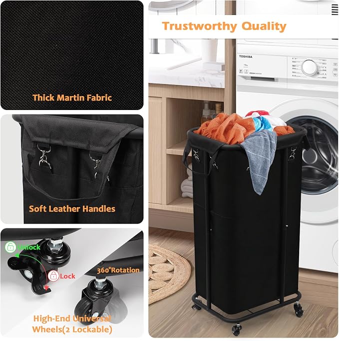 Longzhuo 47.55 Gal Rolling Laundry Basket - Image 2