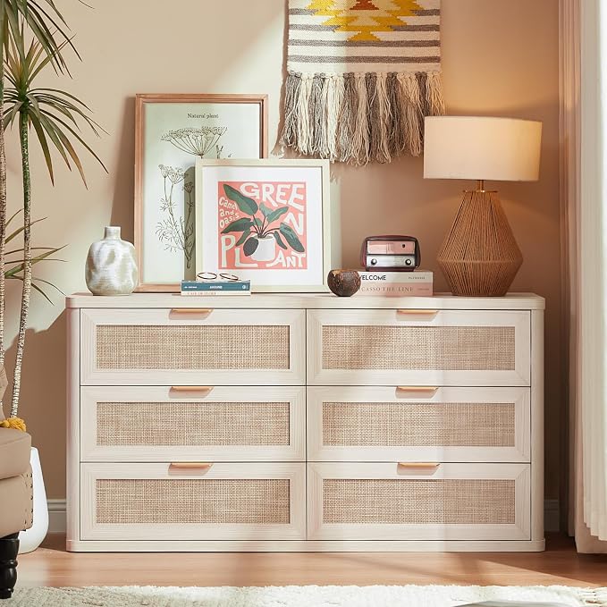LEYAOYAO Rattan 6 Drawer Dresser - Image 5
