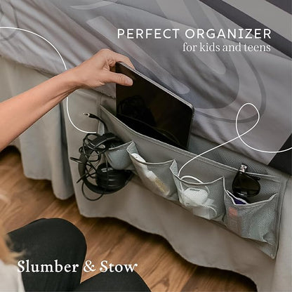 Houseify Slumber & Stow Hanging Bedside Caddy Organizer, 5 Pockets | Bed caddy - Image 8