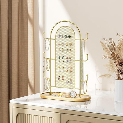 Jewelry Display Earring Stand Gold Organizer Earring StorageTree Jewelry Rack - Image 3