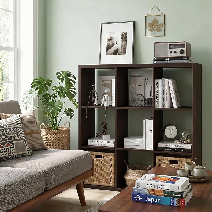 CTESNE【Wooden Thick Frame 9 Cube Storage Organizer Shelf - Image 2