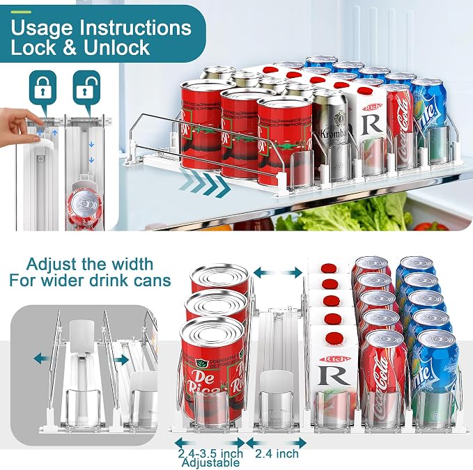 Upgraded Drink Organizer for Fridge, Space-Saving Fridge Drink Organizer - Image 5