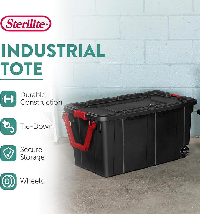 Sterilite Heavy Duty 40 Gallon Wheeled Industrial Storage Tote - Image 3