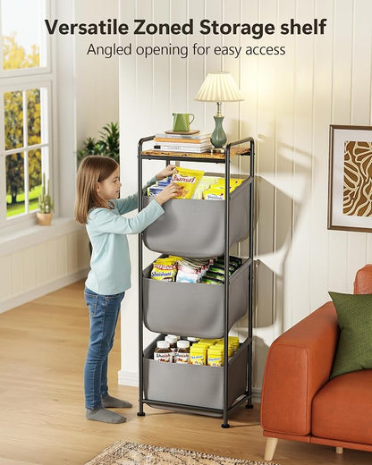 3 Section Laundry Sorter with Removable Bags, 120L Vertical Laundry Hamper with - Image 7