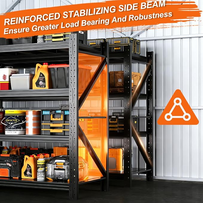 Metal Garage Shelving Unit, Heavy Duty Adjustable Industrial Storage Shelves - Image 5