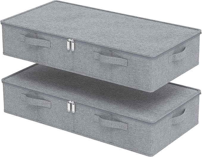 Underbed Storage Bin, Foldable Under Bed Flat Baskets Organizer, Container boxes by Unknown