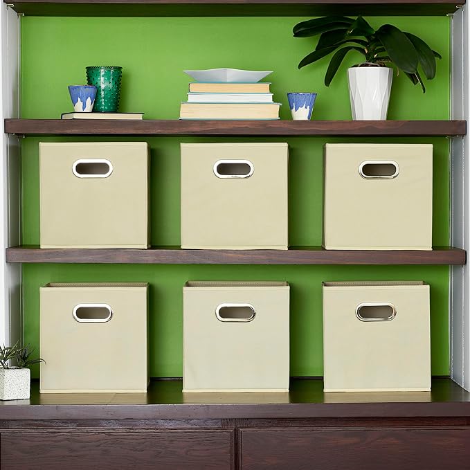 Household Essentials 82-1 Foldable Fabric Storage Bins |Set of 6 Cubby Cubes - Image 2