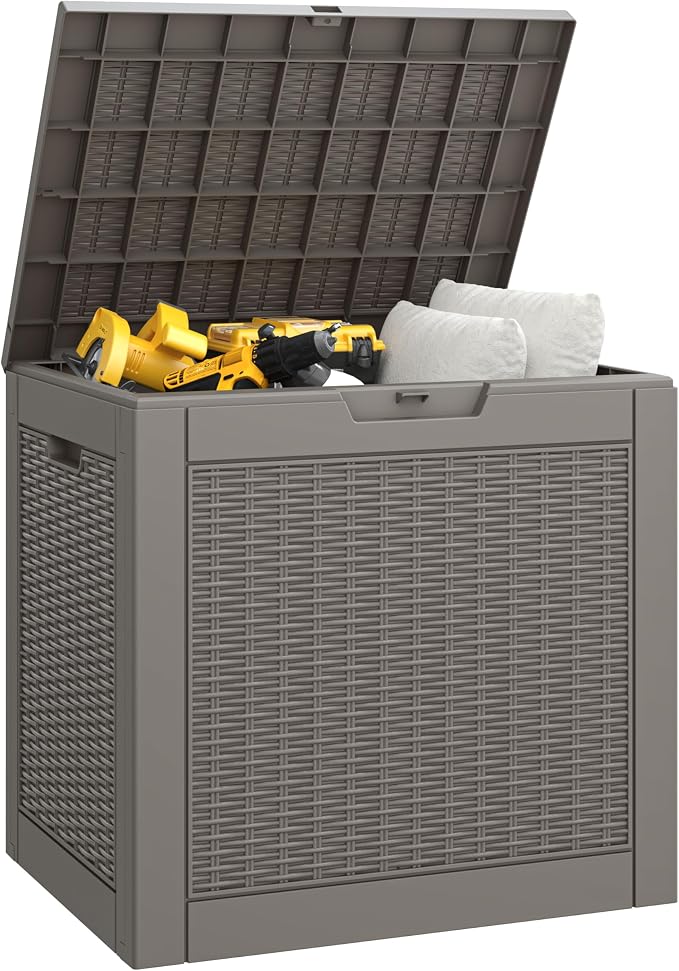 30 Gallon Outdoor Storage Deck Box Waterproof, Garden Tool, Backyard Cushion by WTFGO