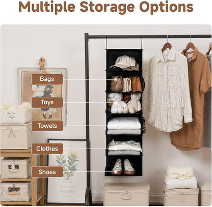 StorageWorks 6-Shelf Hanging Closet Organizers, Foldable Closet Storage - Image 5
