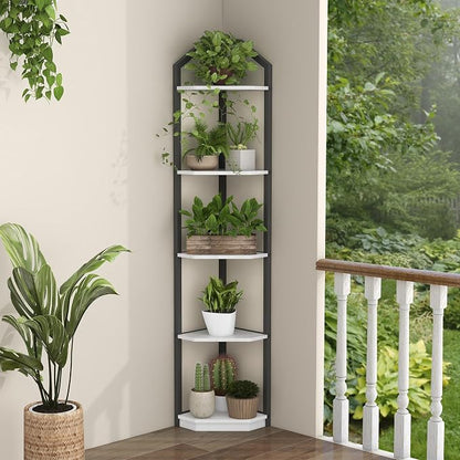 Fun Memories 5 Tier Corner Shelf, 70” Corner Shelf Stand, Corner Bookshelf - Image 7