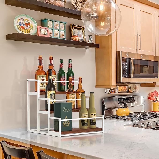 THYGIFTREE Coffee Syrup Rack Organizer 3-Tier 12 Syrup Bottles Holder Stand - Image 7