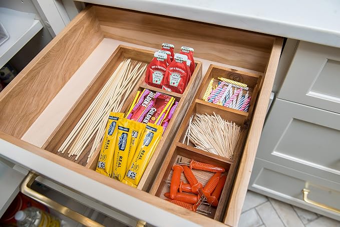 Lipper International Acacia Organizer Tray, 4-Compartments - Image 4