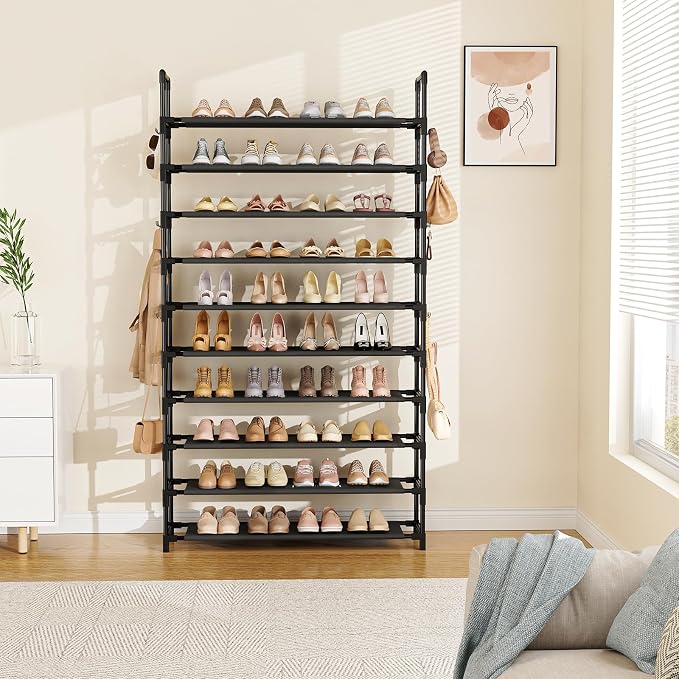 LANTEFUL Tall Shoe Rack 10 Tier Shoe Organizer Large Shoe Shelf - Image 7