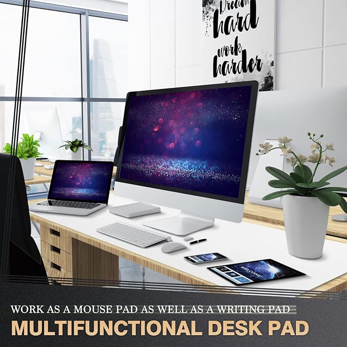 K KNODEL Large Office Leather Desk Mat, Mouse and Keyboard Pad, Computer and - Image 2