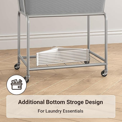 ELYKEN Laundry Cart with Wheels, Rolling Laundry Hamper with Removable Bag and - Image 6