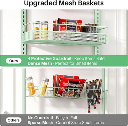SNTD 8 Tiers Over the Door Organizer, Height Adjustable Spice Rack, Dense Mesh - Image 5