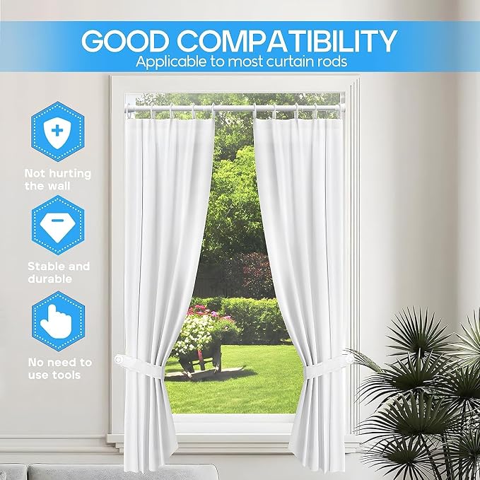 Shower Curtain Rod White Tension Rod 45 to 77 Inch Spring Curtain Shower rod - Image 3
