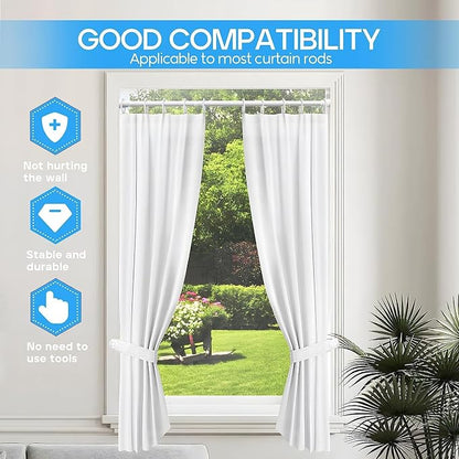Shower Curtain Rod White Tension Rod 45 to 77 Inch Spring Curtain Shower rod - Image 3