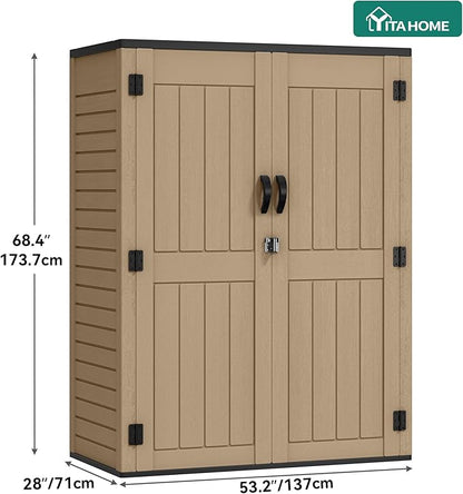 YITAHOME 59 Cuft Outdoor Tall Storage Shed, Waterproof Vertical Resin Shed - Image 8