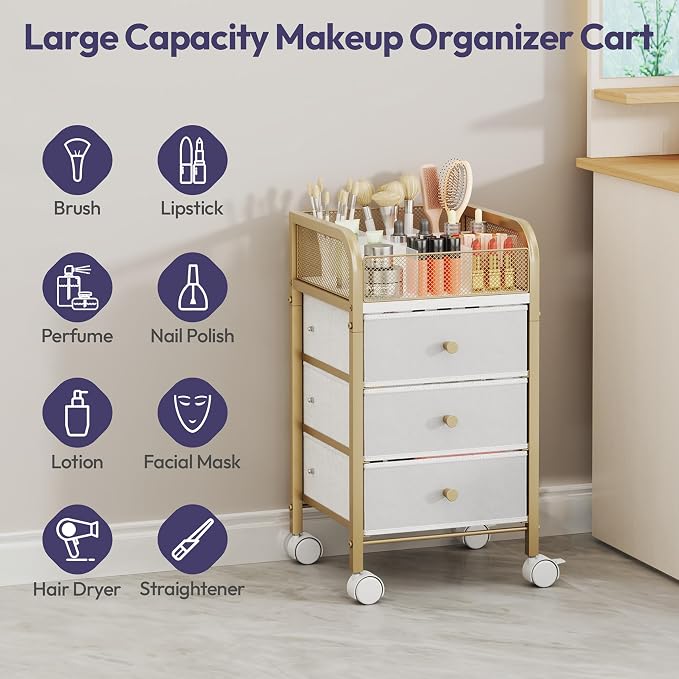 SWTYMIKI Rolling Makeup Organizer Cart - Image 6