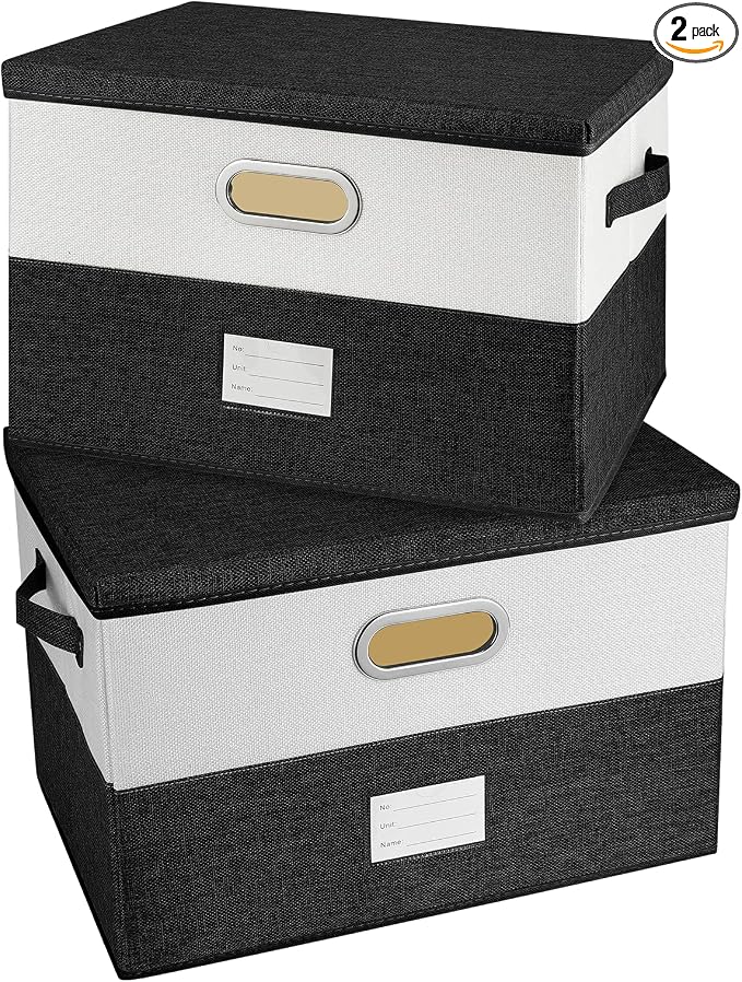Large Linen Fabric Foldable Storage Bins by Unknown