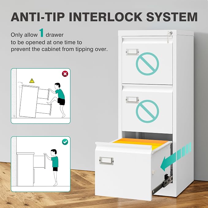 SISESOL 3 Drawer File Cabinet - Image 7