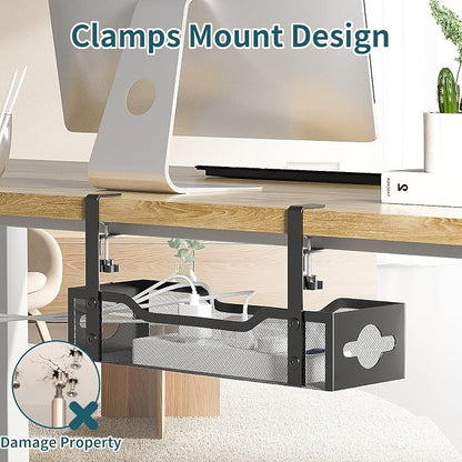 Under Desk Cable Management Tray Black, Litwaro Cable Management Under Desk No - Image 4