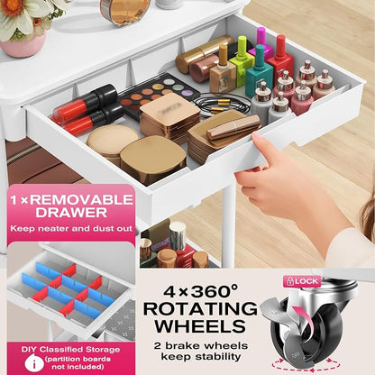 Goovilla Rolling Makeup Organizer Cart - Image 3