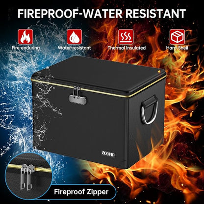 Fireproof Document Box, Hard Case File Organizer - Image 2
