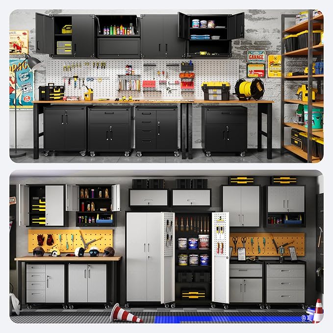 Metal Tool Cabinet, Garage Storage Cabinet System, Wall Cabinet & Locking - Image 7