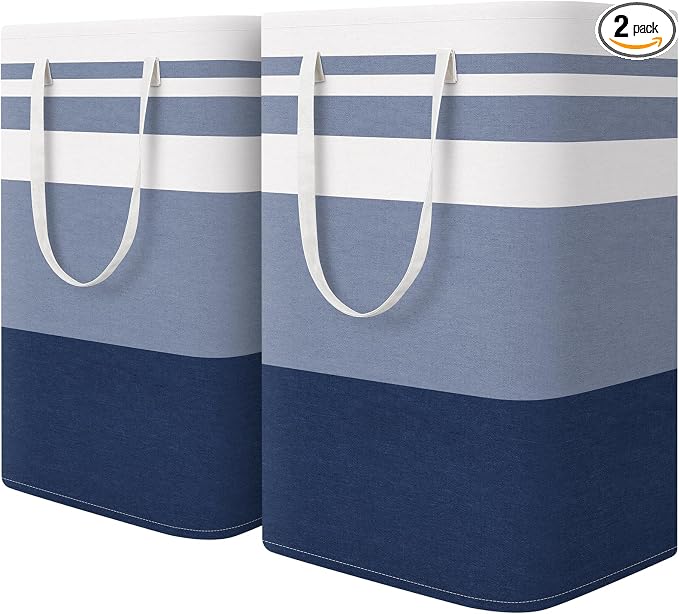 HomeHacks 2-Pack Large Laundry Basket, Waterproof, Freestanding Laundry Hamper by HomeHacks