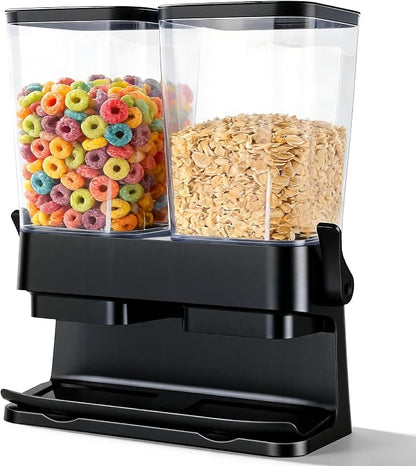 Cereal Dispenser Countertop 2 Pack, Double 3L Airtight Cereal Storage Container by adorabby
