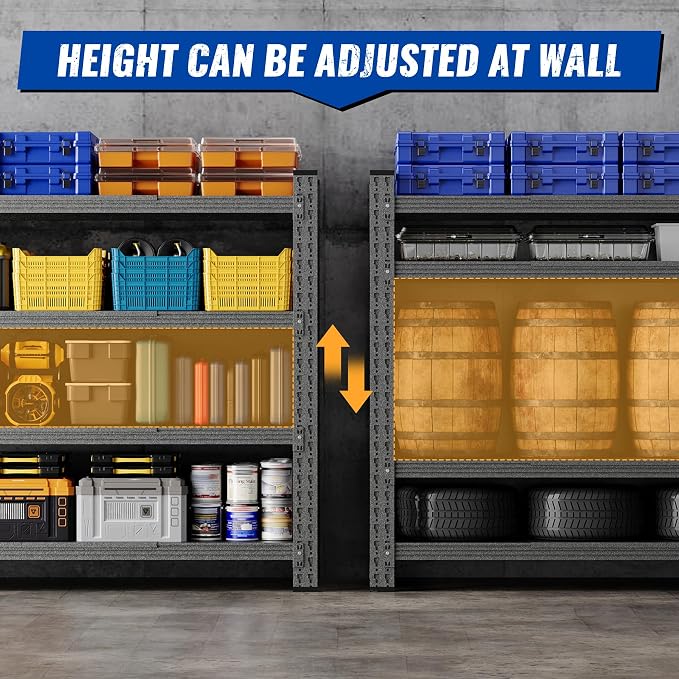 60" W Storage Shelves 5000lbs Garage Metal Shelving Heavy Duty Garage Shelves - Image 4